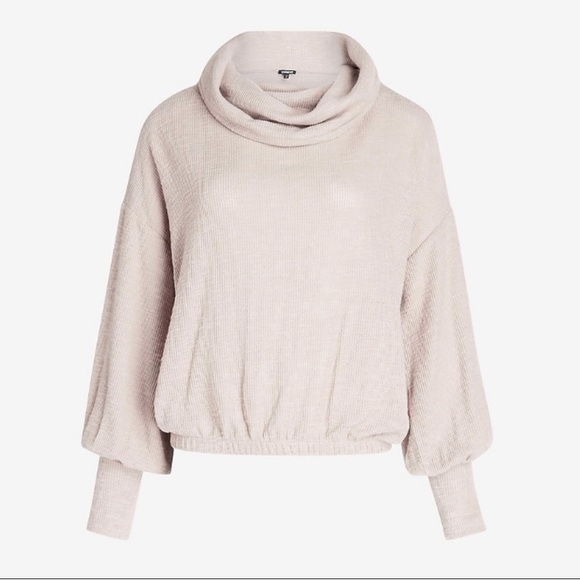 Express Ribbed Cowl Neck Banded Bottom - Picture 4 of 6